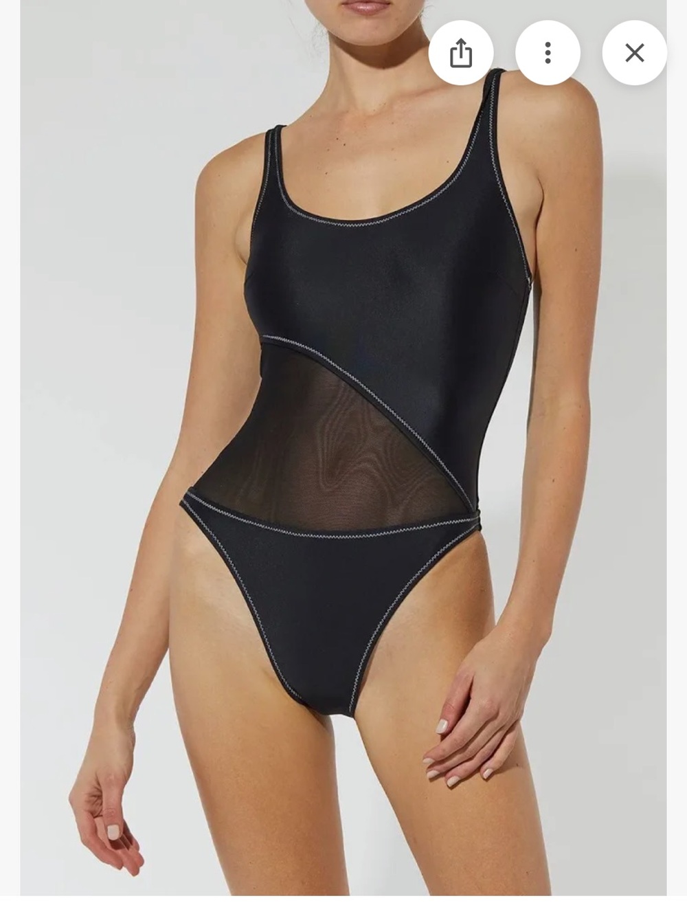 Solid & Striped Sybil Black Mesh Panel One-Piece Swimsuit